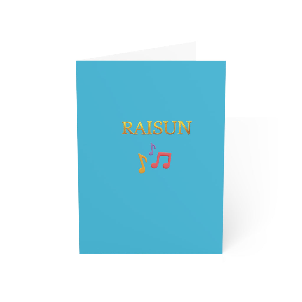 Greeting Card — Personalized "RAISUN" Music Notes (Pack of 1, 10, 30 or 50)