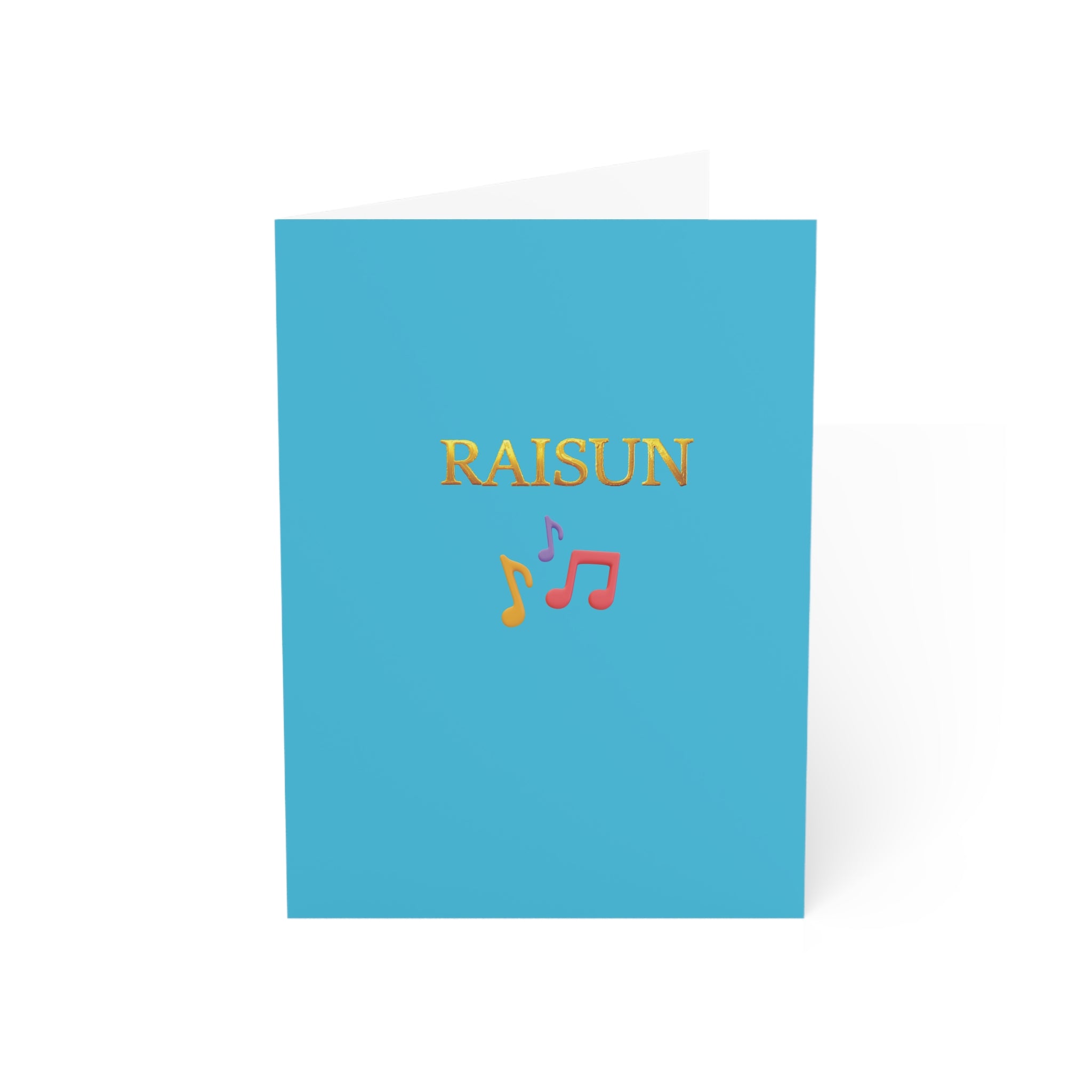 Greeting Card — Personalized "RAISUN" Music Notes (Pack of 1, 10, 30 or 50)