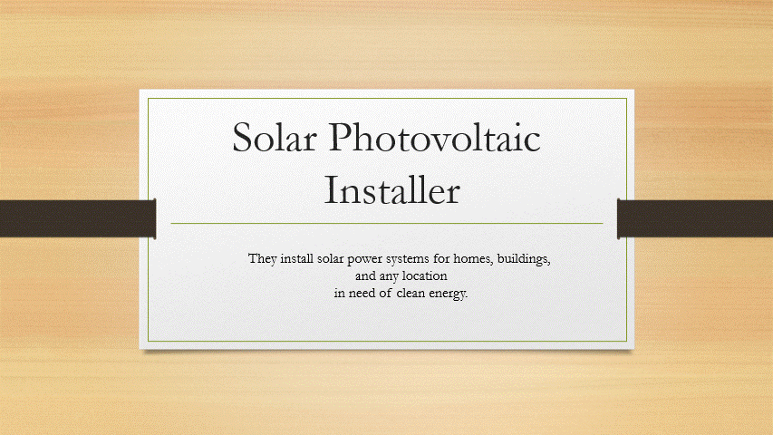 Solar PV Installer