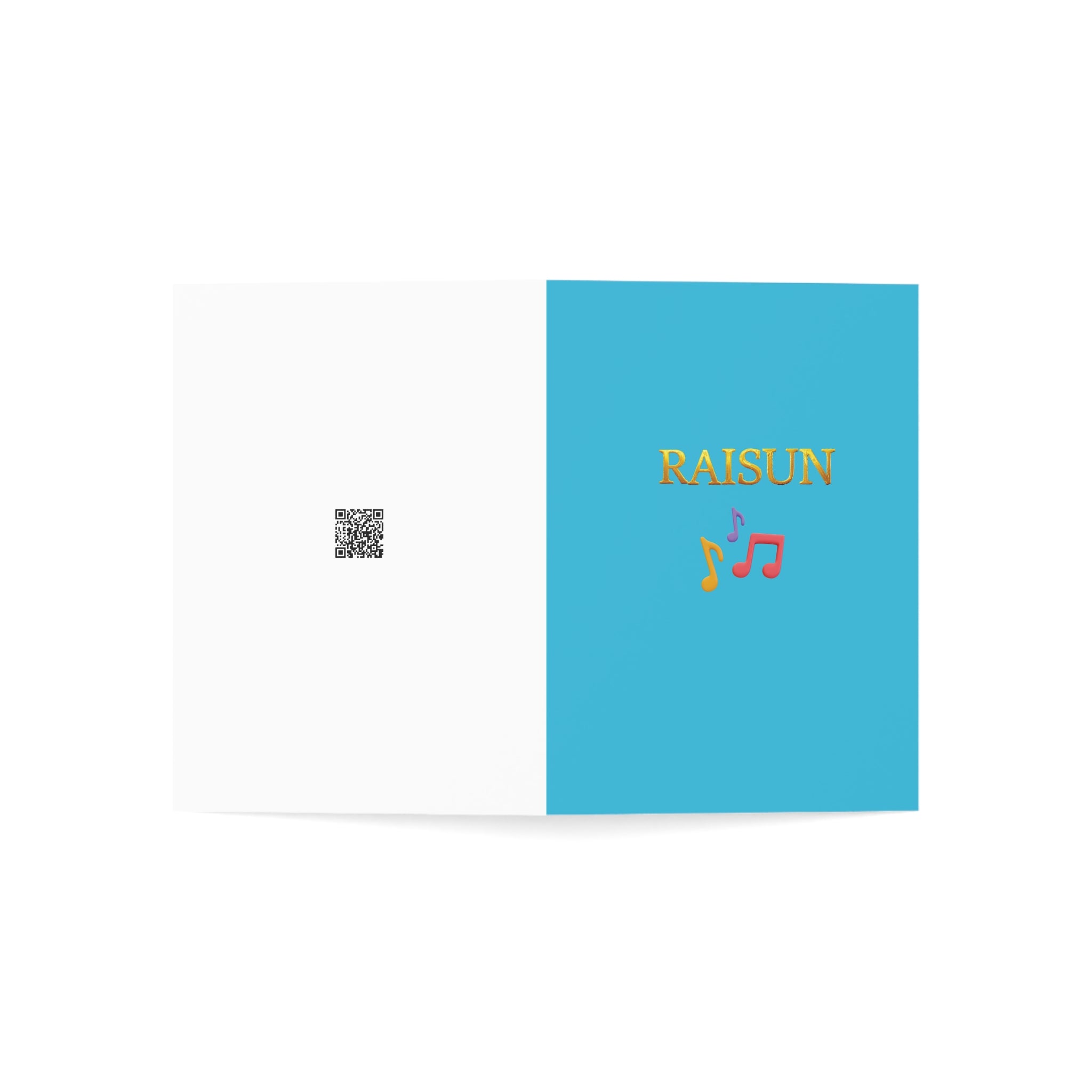 Greeting Card — Personalized "RAISUN" Music Notes (Pack of 1, 10, 30 or 50)